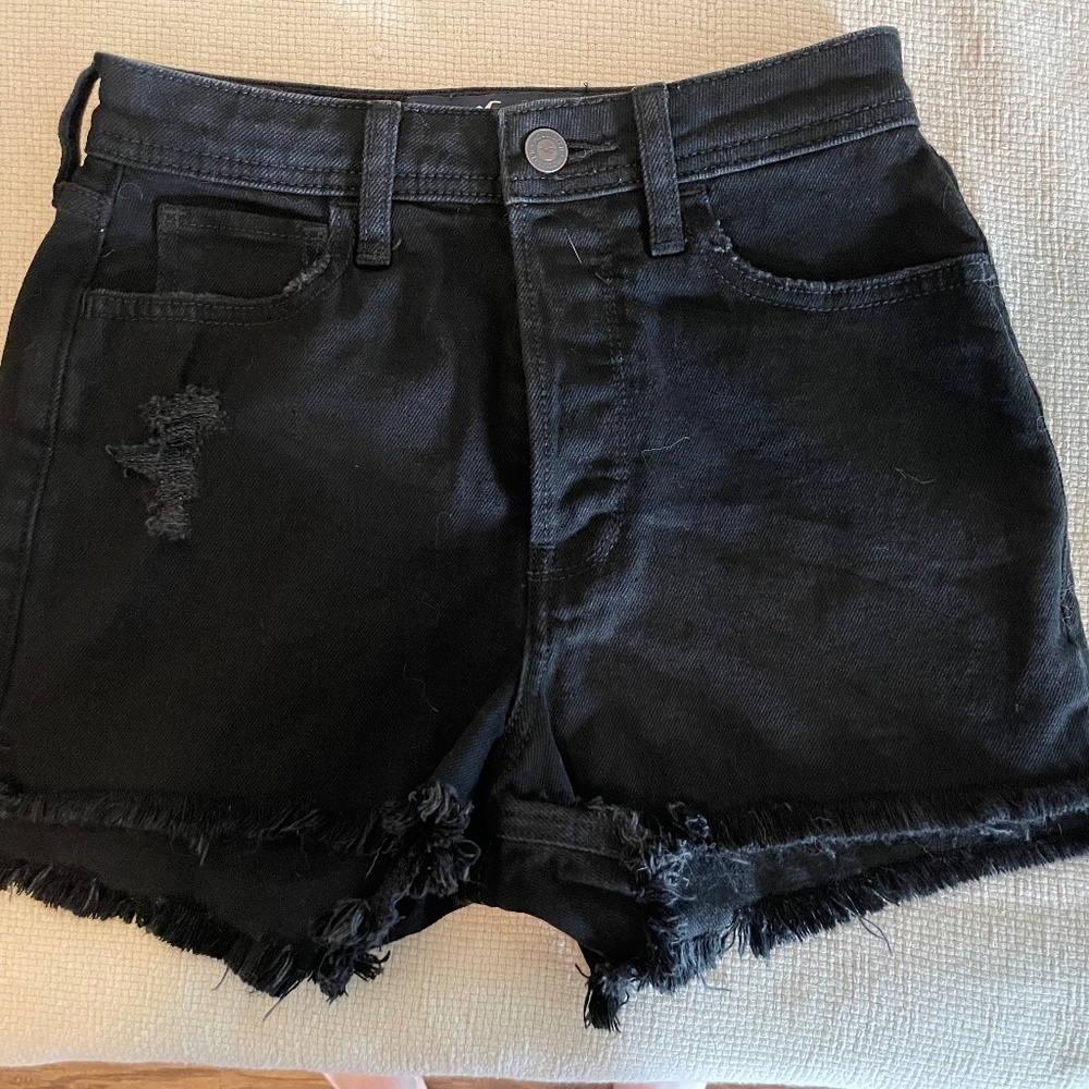Black jean shorts